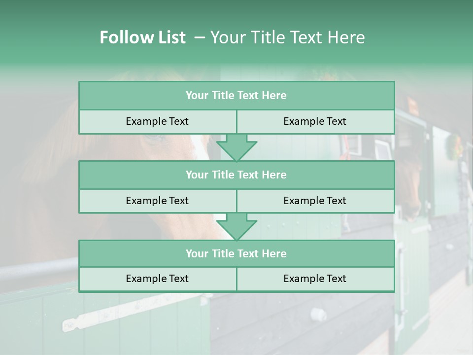 A Brown Horse Standing Next To A Green Door PowerPoint Template