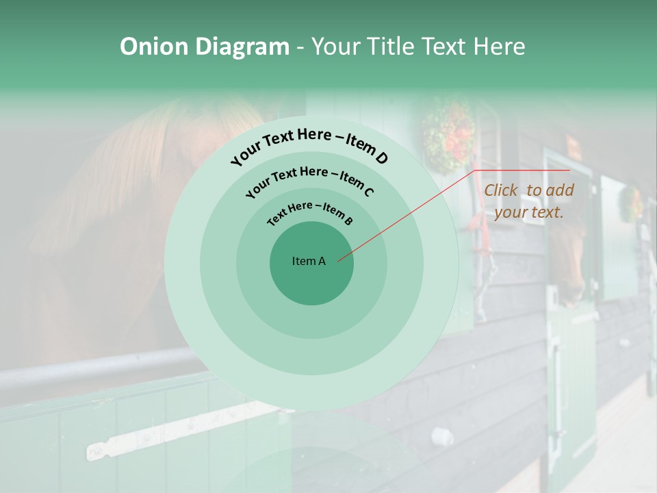 A Brown Horse Standing Next To A Green Door PowerPoint Template