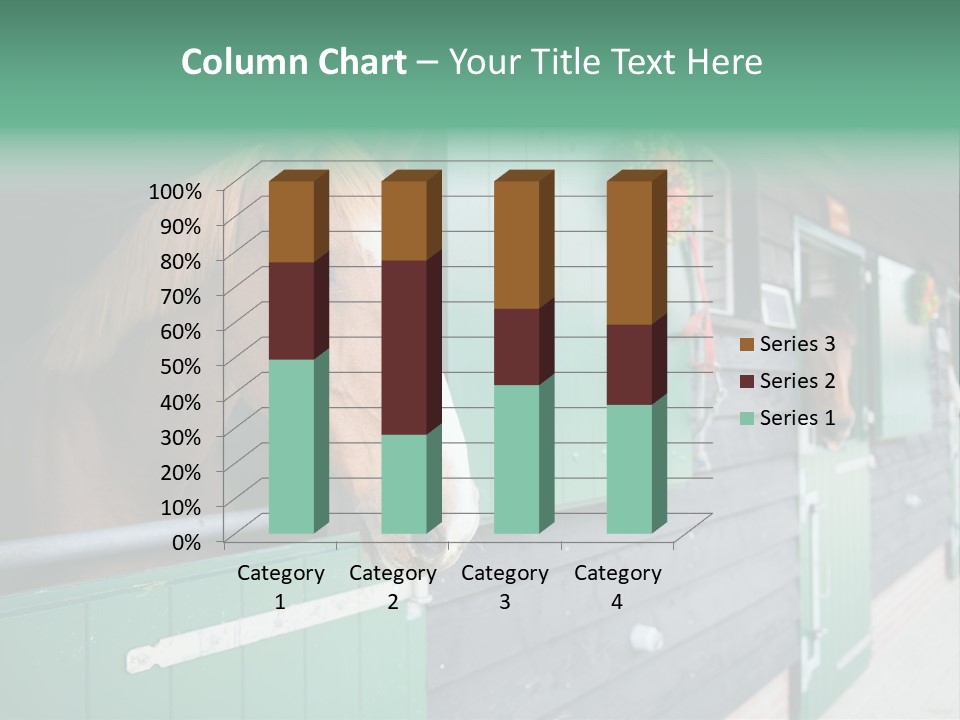 A Brown Horse Standing Next To A Green Door PowerPoint Template