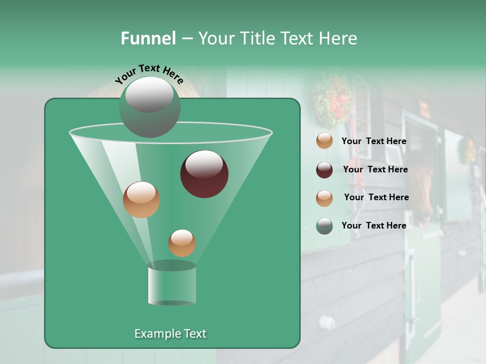 A Brown Horse Standing Next To A Green Door PowerPoint Template