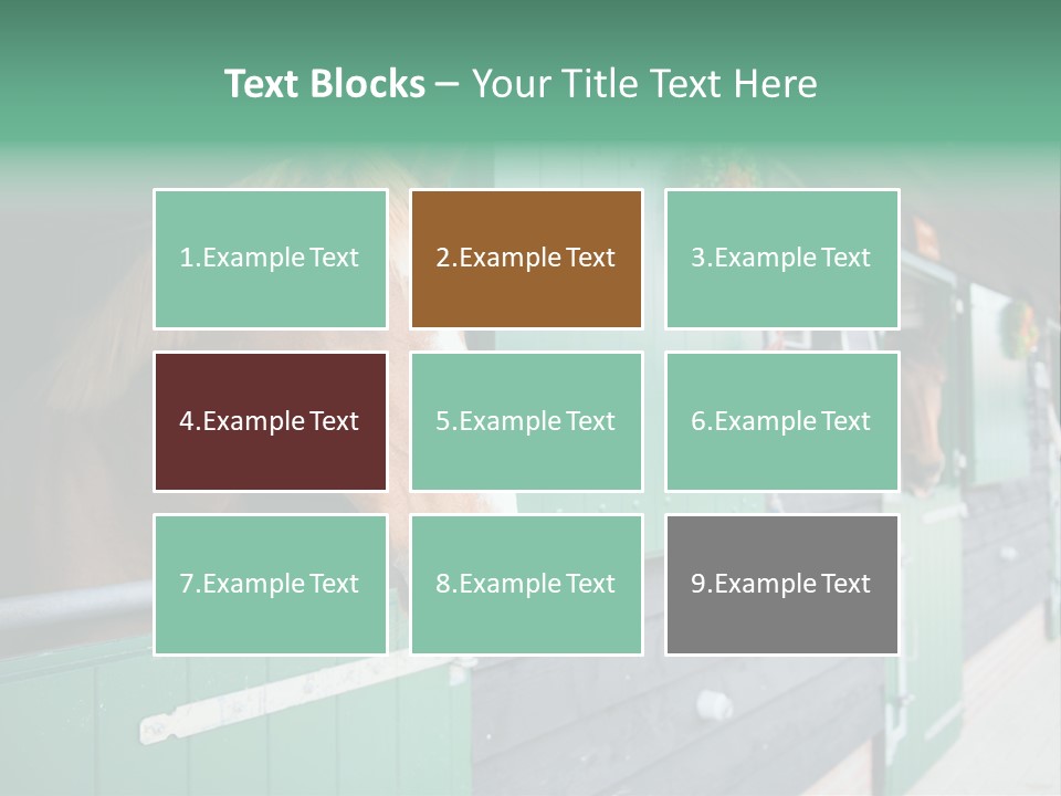 A Brown Horse Standing Next To A Green Door PowerPoint Template