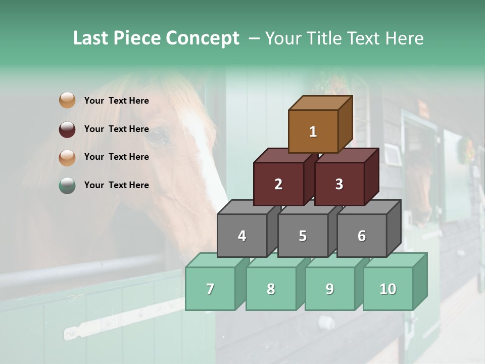 A Brown Horse Standing Next To A Green Door PowerPoint Template