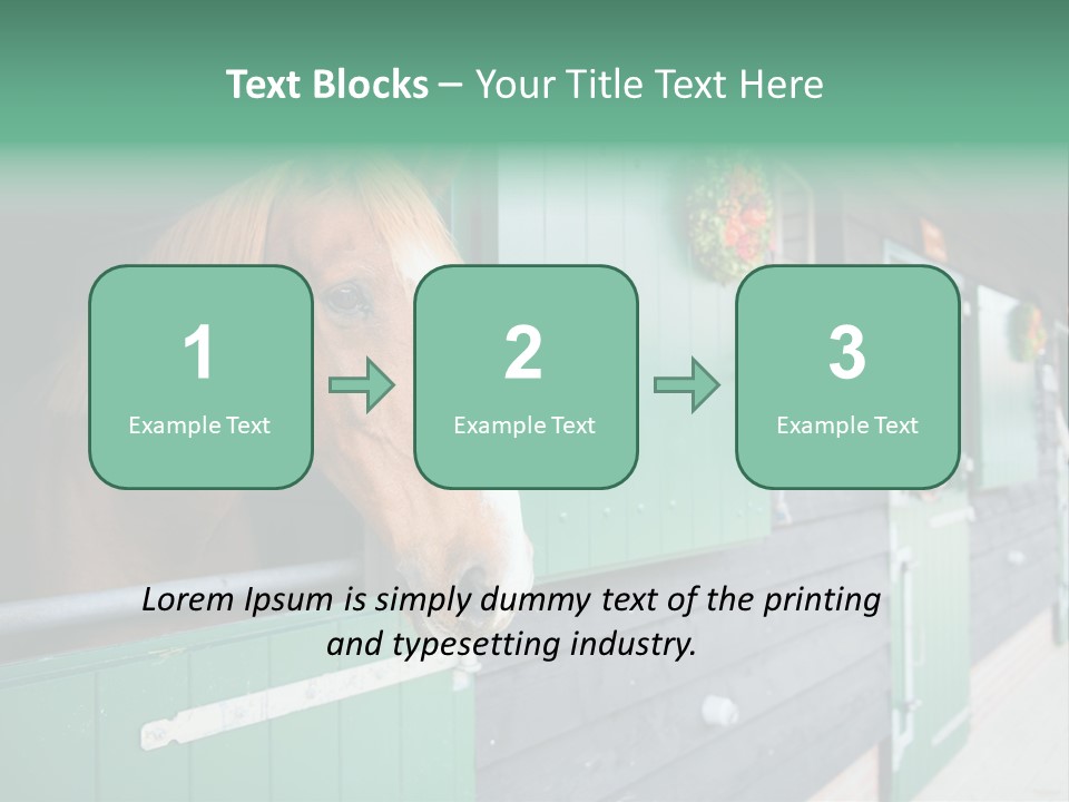 A Brown Horse Standing Next To A Green Door PowerPoint Template