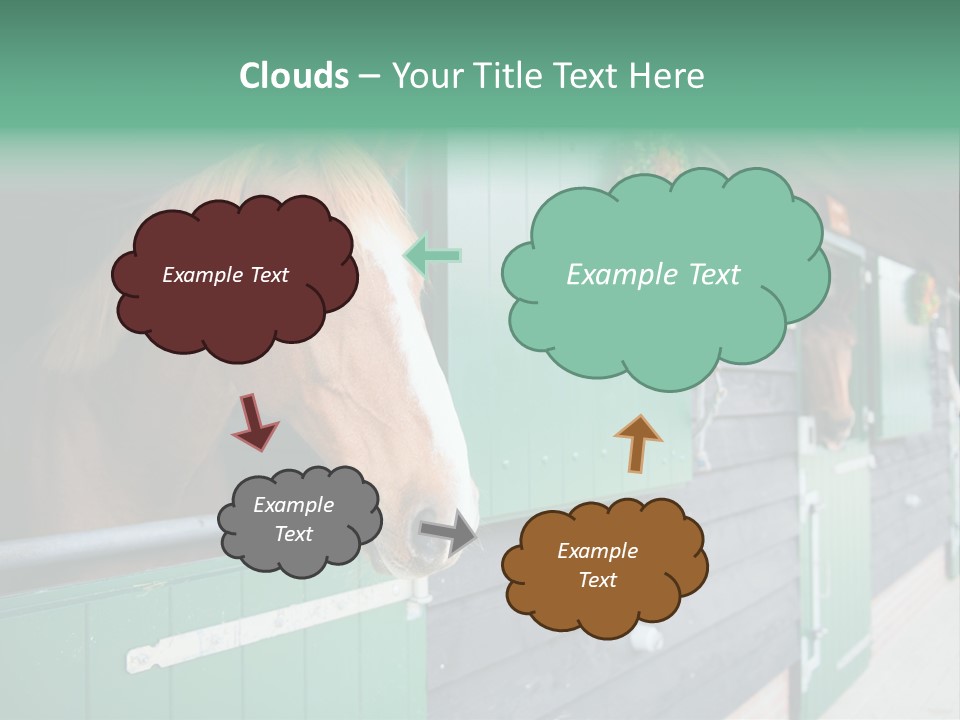 A Brown Horse Standing Next To A Green Door PowerPoint Template