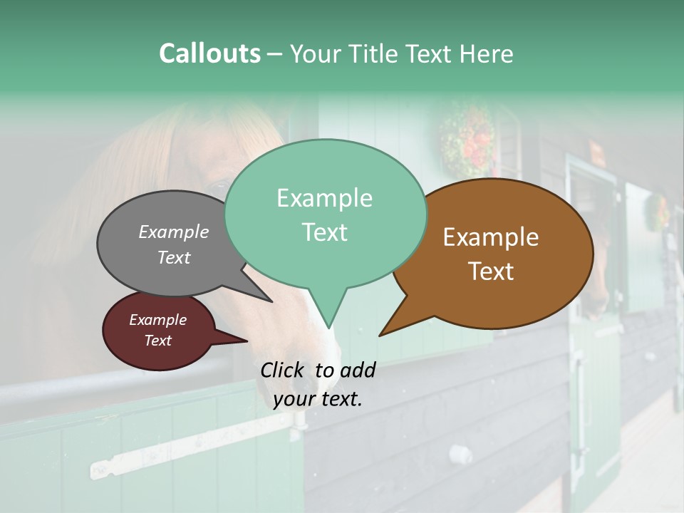 A Brown Horse Standing Next To A Green Door PowerPoint Template