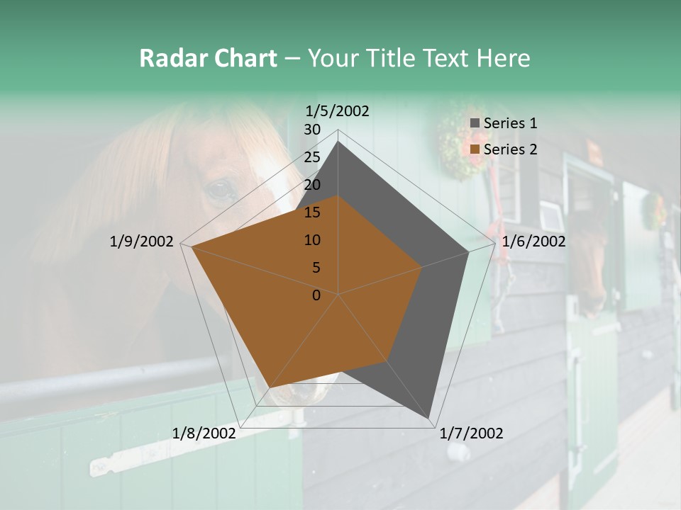 A Brown Horse Standing Next To A Green Door PowerPoint Template