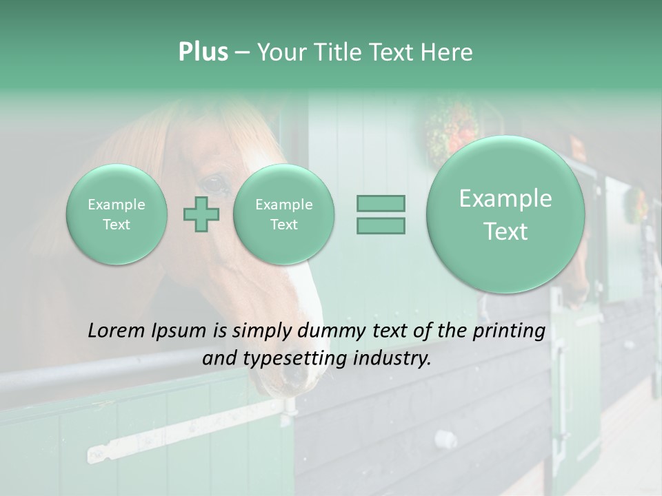 A Brown Horse Standing Next To A Green Door PowerPoint Template