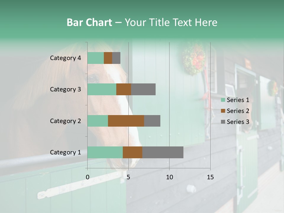 A Brown Horse Standing Next To A Green Door PowerPoint Template