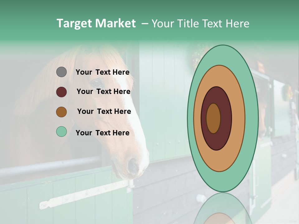 A Brown Horse Standing Next To A Green Door PowerPoint Template