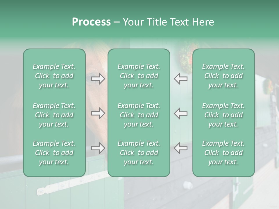 A Brown Horse Standing Next To A Green Door PowerPoint Template