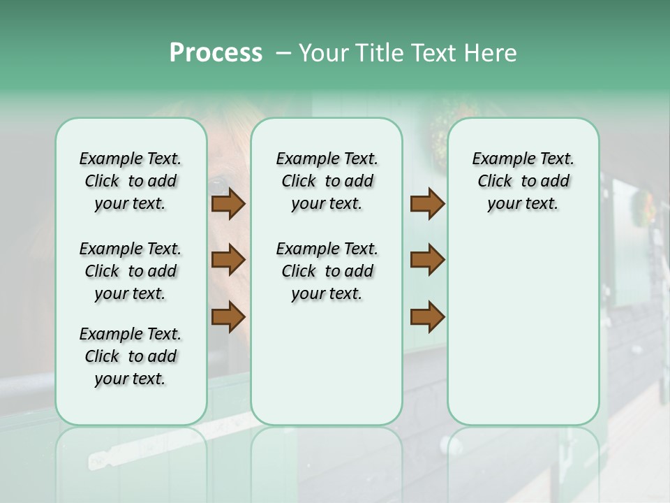 A Brown Horse Standing Next To A Green Door PowerPoint Template