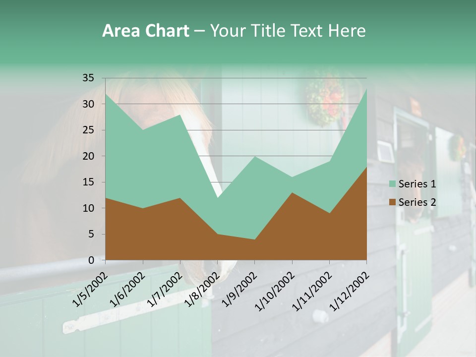 A Brown Horse Standing Next To A Green Door PowerPoint Template