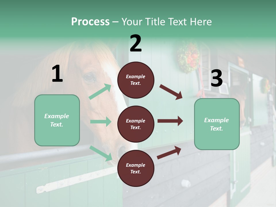 A Brown Horse Standing Next To A Green Door PowerPoint Template