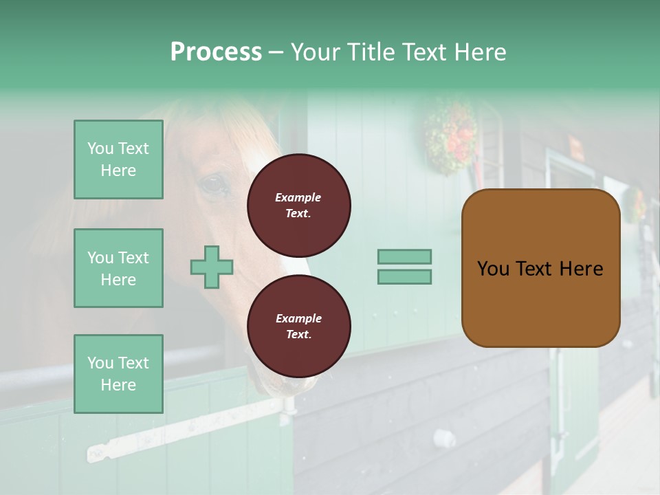 A Brown Horse Standing Next To A Green Door PowerPoint Template