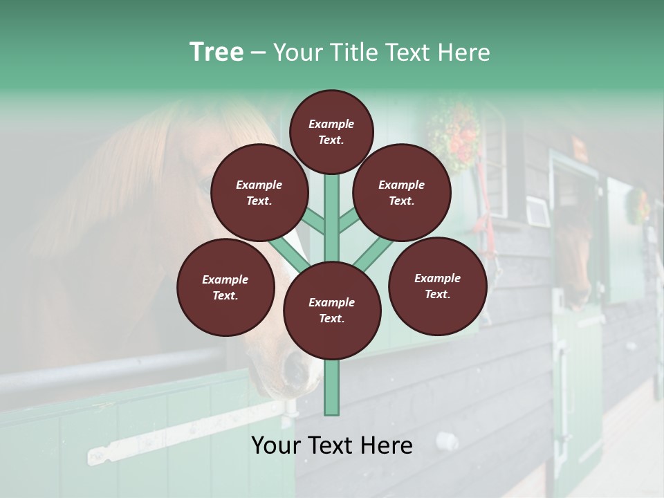 A Brown Horse Standing Next To A Green Door PowerPoint Template