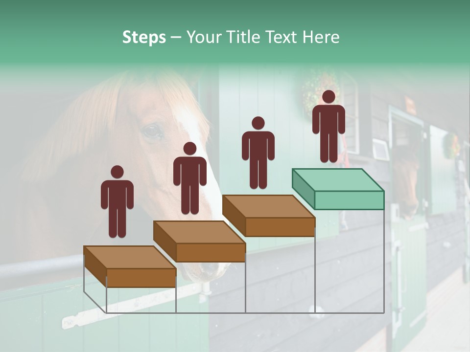 A Brown Horse Standing Next To A Green Door PowerPoint Template