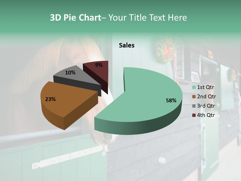 A Brown Horse Standing Next To A Green Door PowerPoint Template