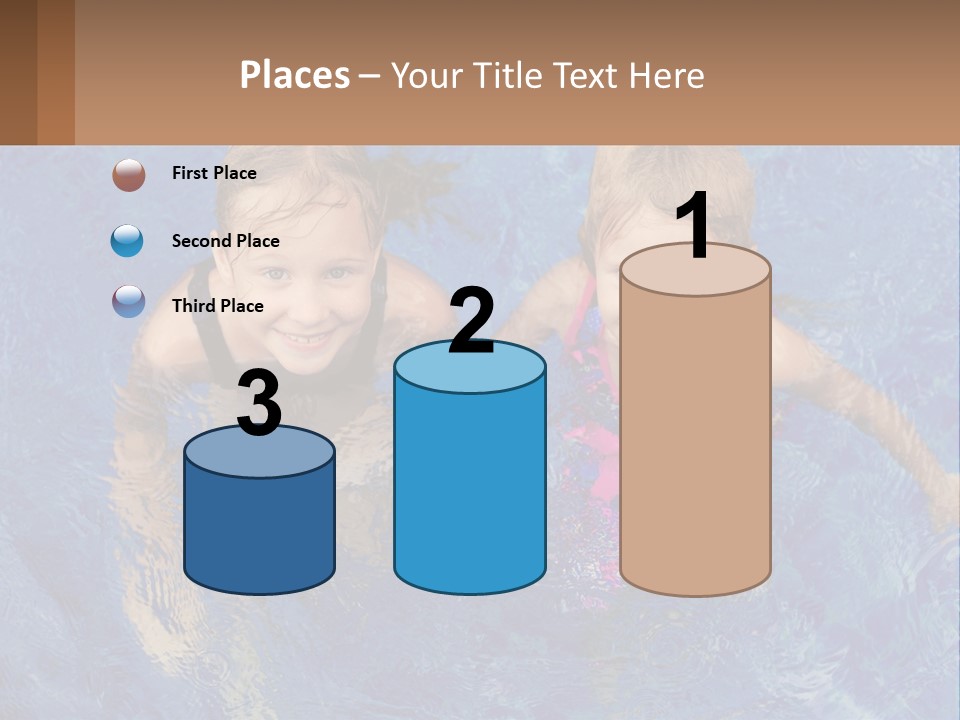 Two Children In A Swimming Pool Powerpoint Template PowerPoint Template