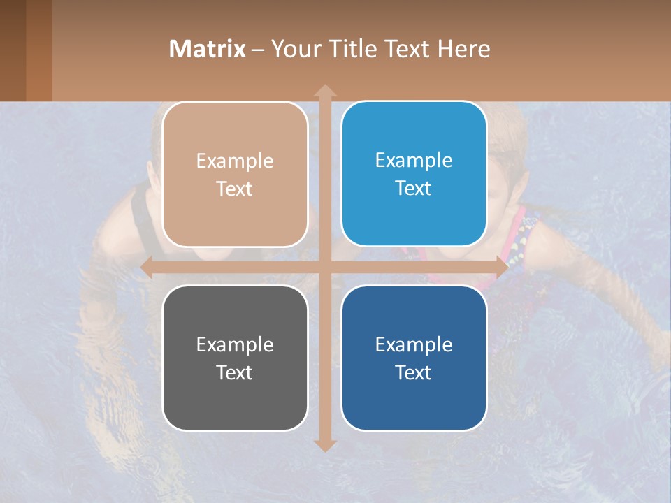 Two Children In A Swimming Pool Powerpoint Template PowerPoint Template