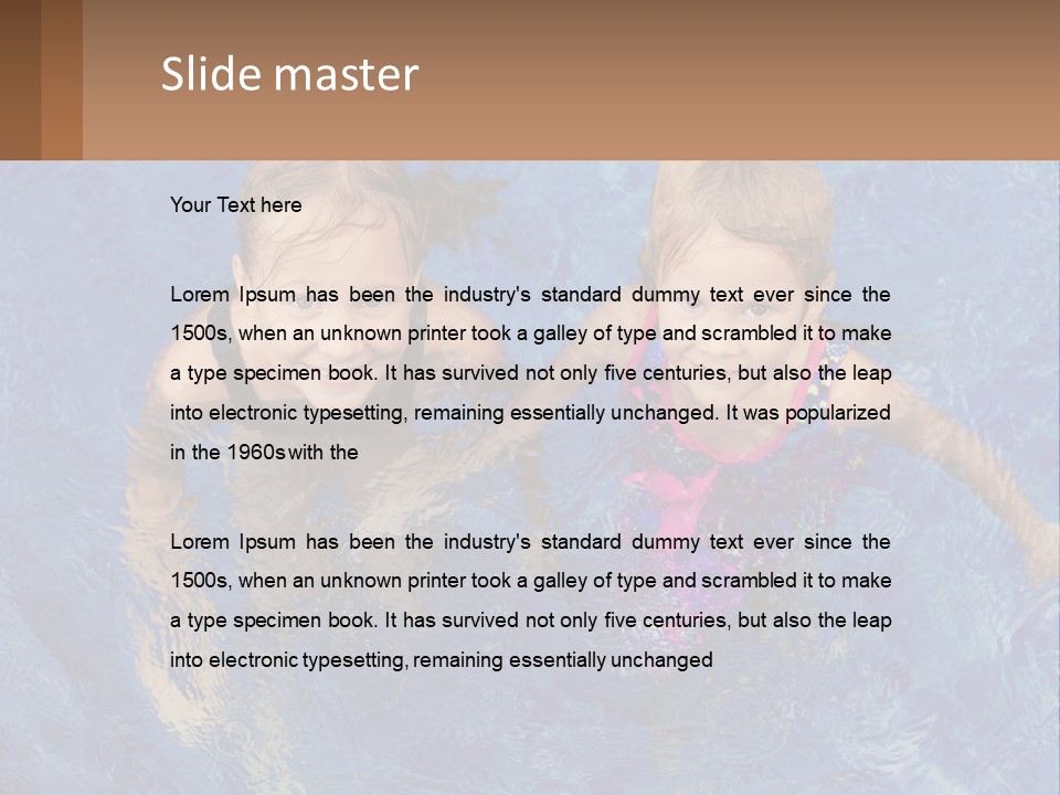 Two Children In A Swimming Pool Powerpoint Template PowerPoint Template