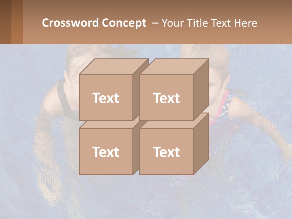 Two Children In A Swimming Pool Powerpoint Template PowerPoint Template