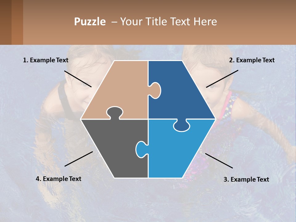 Two Children In A Swimming Pool Powerpoint Template PowerPoint Template