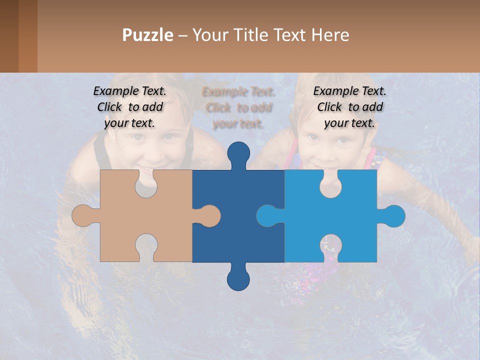 Two Children In A Swimming Pool Powerpoint Template PowerPoint Template