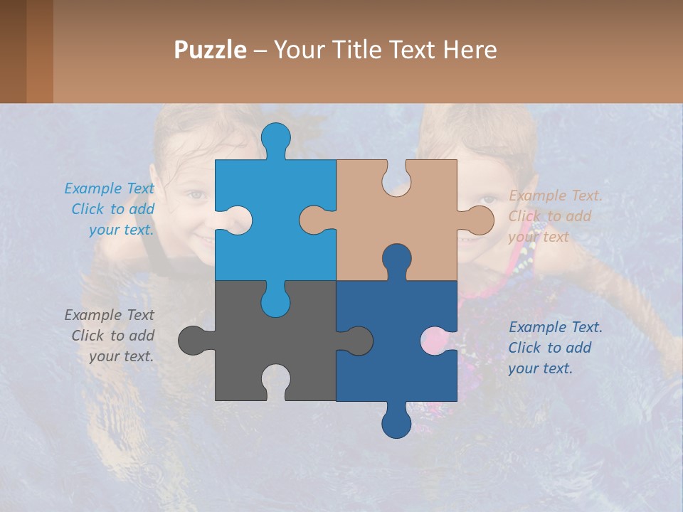 Two Children In A Swimming Pool Powerpoint Template PowerPoint Template