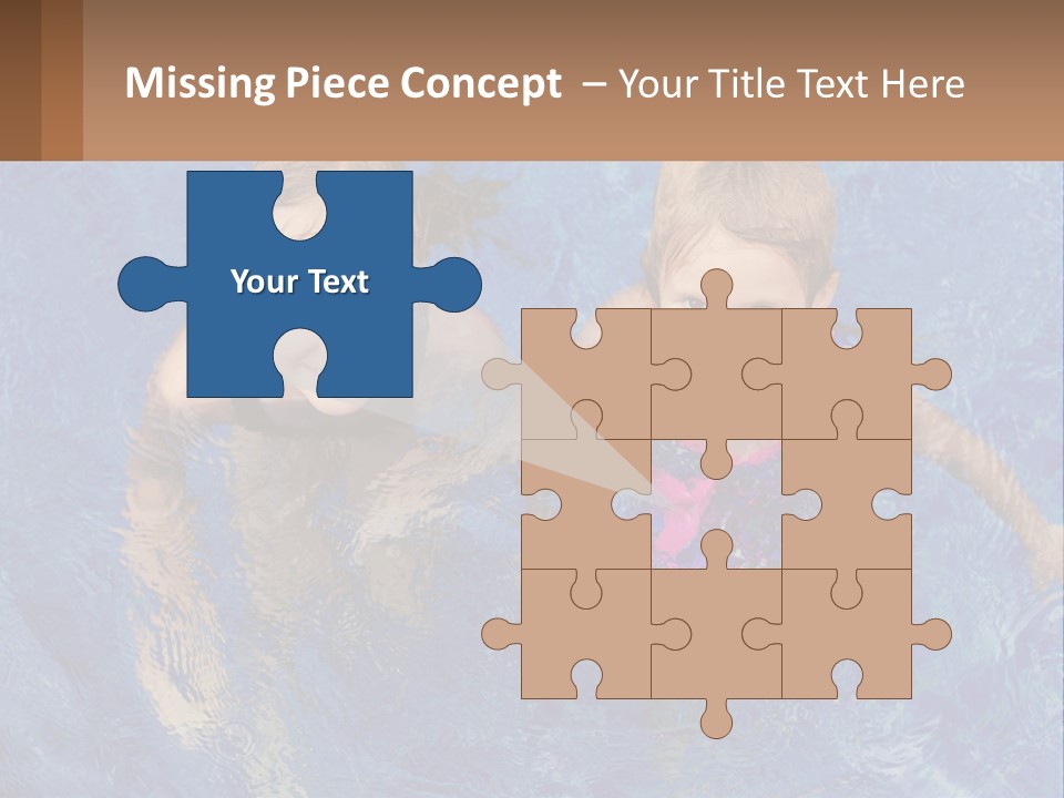 Two Children In A Swimming Pool Powerpoint Template PowerPoint Template