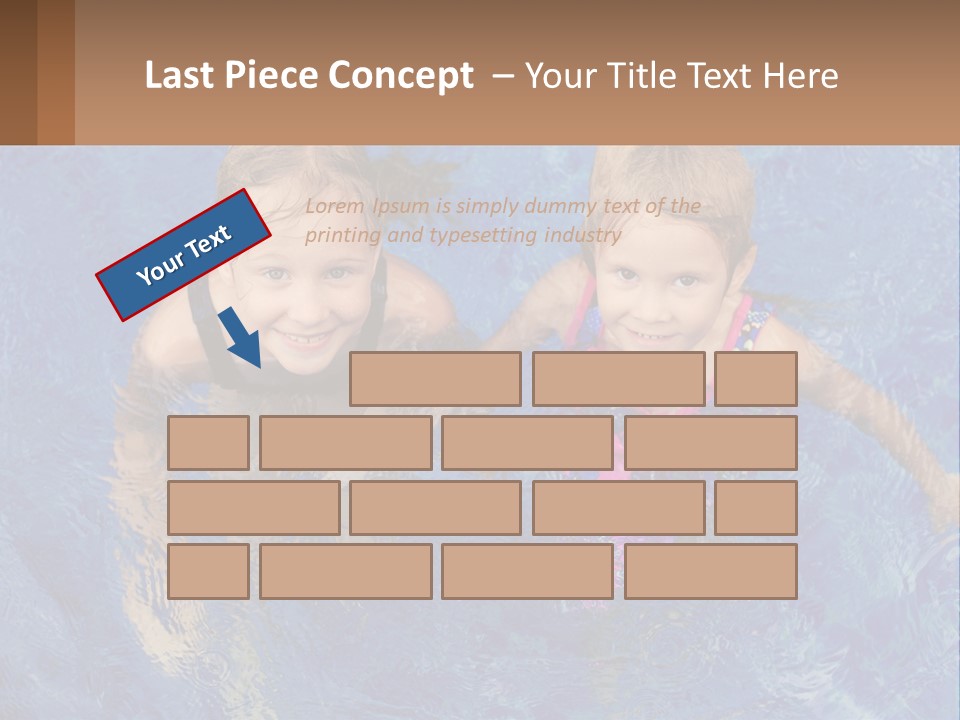 Two Children In A Swimming Pool Powerpoint Template PowerPoint Template