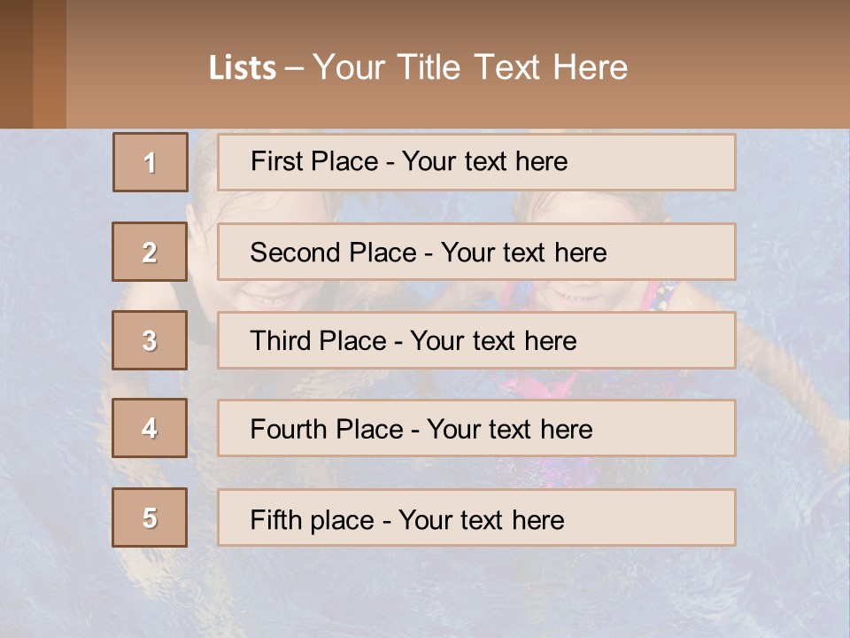 Two Children In A Swimming Pool Powerpoint Template PowerPoint Template
