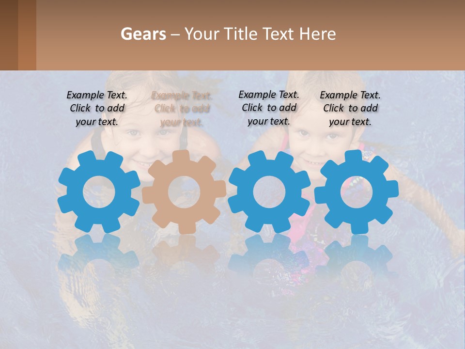 Two Children In A Swimming Pool Powerpoint Template PowerPoint Template