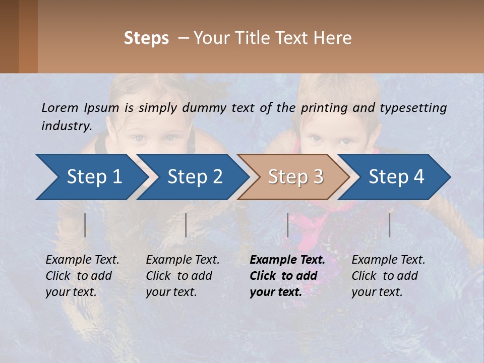 Two Children In A Swimming Pool Powerpoint Template PowerPoint Template