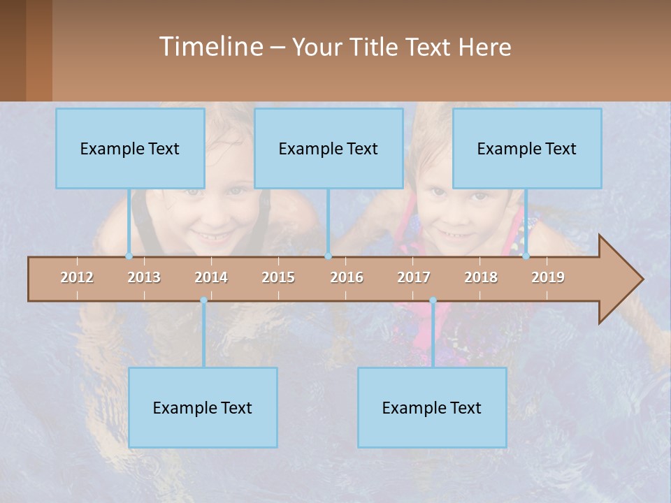 Two Children In A Swimming Pool Powerpoint Template PowerPoint Template
