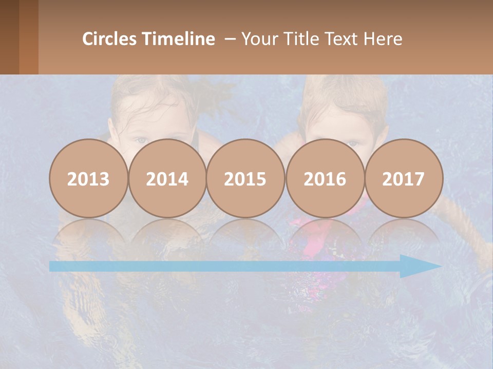 Two Children In A Swimming Pool Powerpoint Template PowerPoint Template