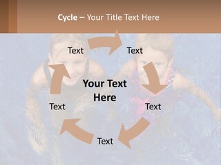 Two Children In A Swimming Pool Powerpoint Template PowerPoint Template