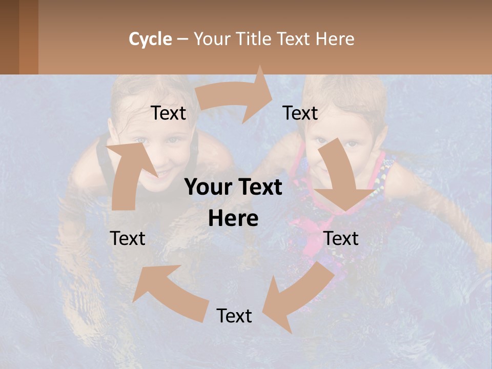 Two Children In A Swimming Pool Powerpoint Template PowerPoint Template