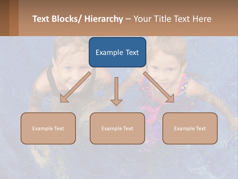 Two Children In A Swimming Pool Powerpoint Template PowerPoint Template