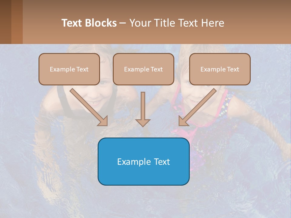 Two Children In A Swimming Pool Powerpoint Template PowerPoint Template