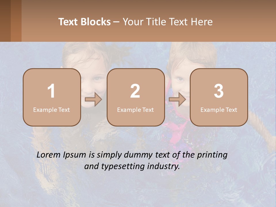 Two Children In A Swimming Pool Powerpoint Template PowerPoint Template