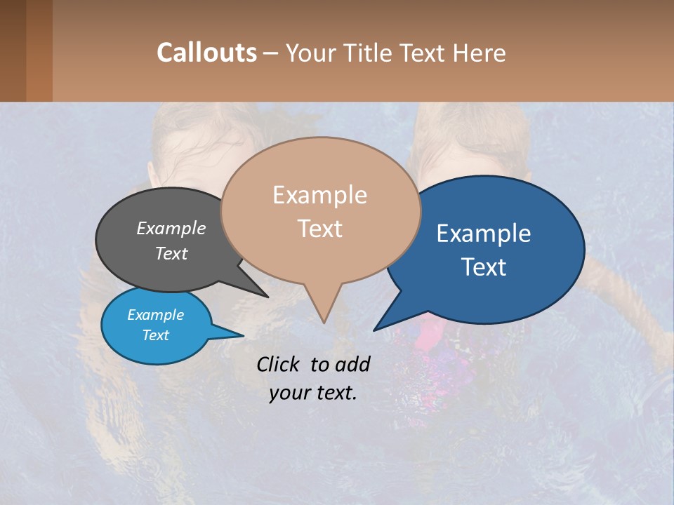 Two Children In A Swimming Pool Powerpoint Template PowerPoint Template