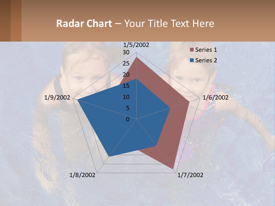 Two Children In A Swimming Pool Powerpoint Template PowerPoint Template