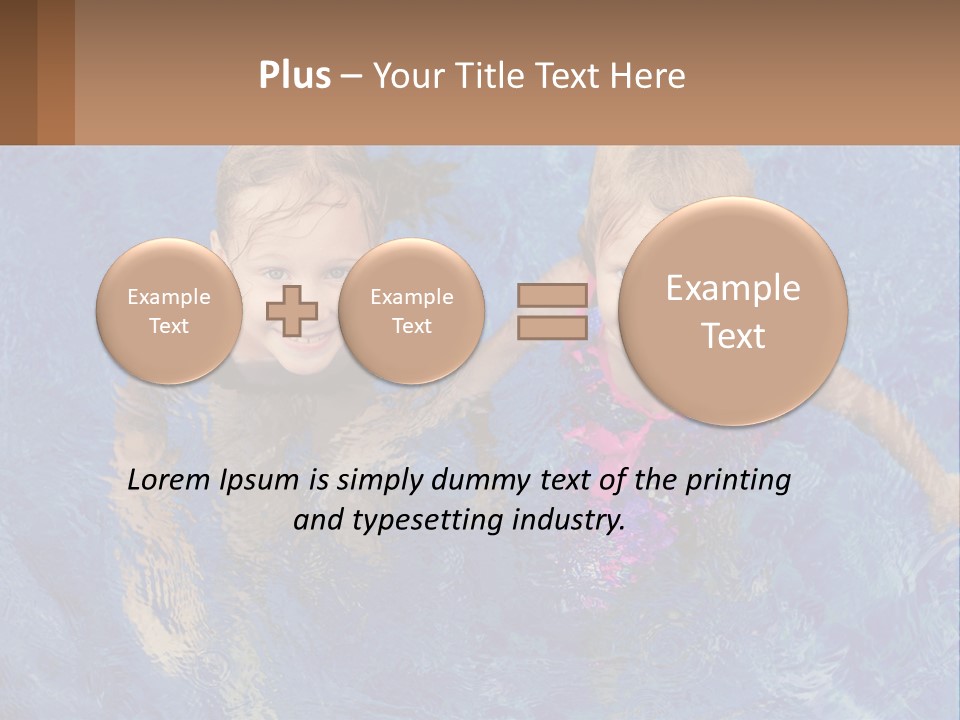 Two Children In A Swimming Pool Powerpoint Template PowerPoint Template