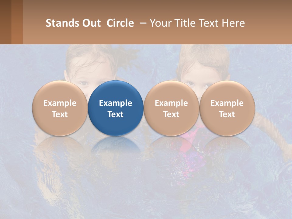 Two Children In A Swimming Pool Powerpoint Template PowerPoint Template