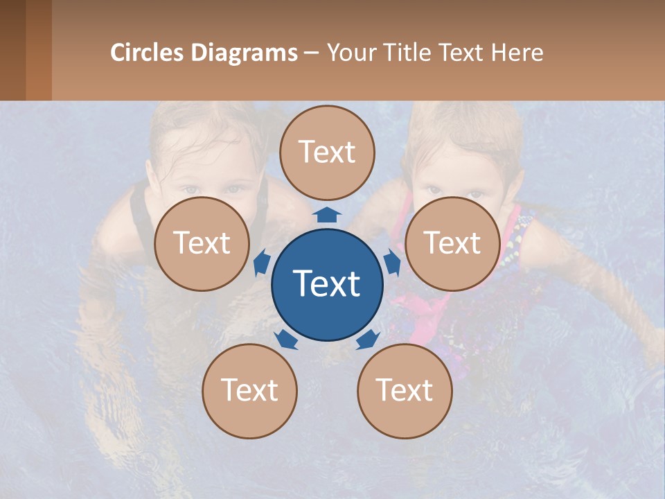 Two Children In A Swimming Pool Powerpoint Template PowerPoint Template