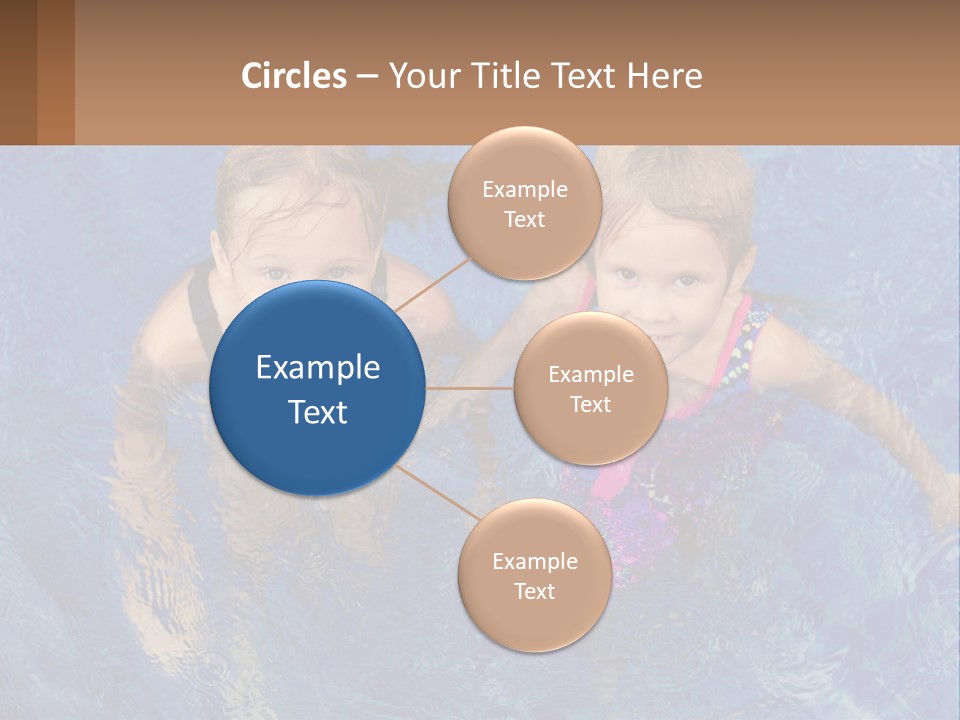 Two Children In A Swimming Pool Powerpoint Template PowerPoint Template