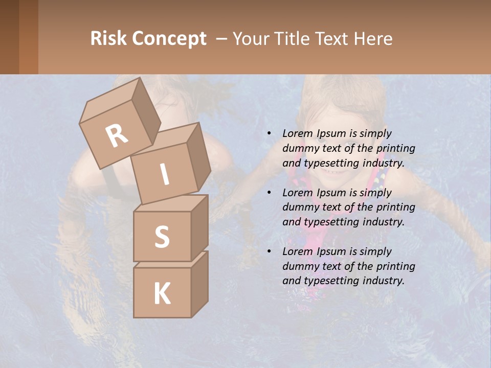 Two Children In A Swimming Pool Powerpoint Template PowerPoint Template