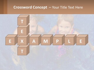 Two Children In A Swimming Pool Powerpoint Template PowerPoint Template