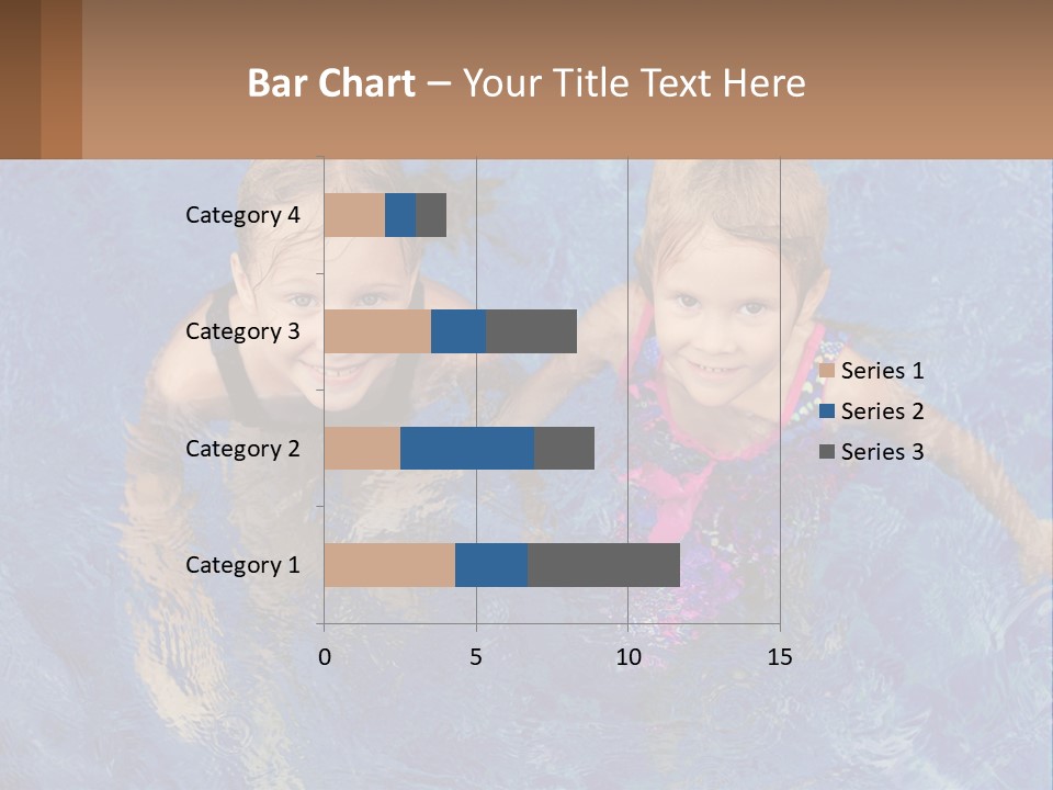 Two Children In A Swimming Pool Powerpoint Template PowerPoint Template
