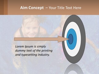 Two Children In A Swimming Pool Powerpoint Template PowerPoint Template